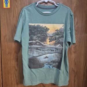 Old Navy Boy's Sage Green Short-Sleeve Dinosaur Graphic Tee.   Box 37